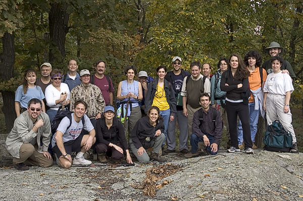 Hikers near Lake Skenonto in Harriman State Park, NY (October, 2004)